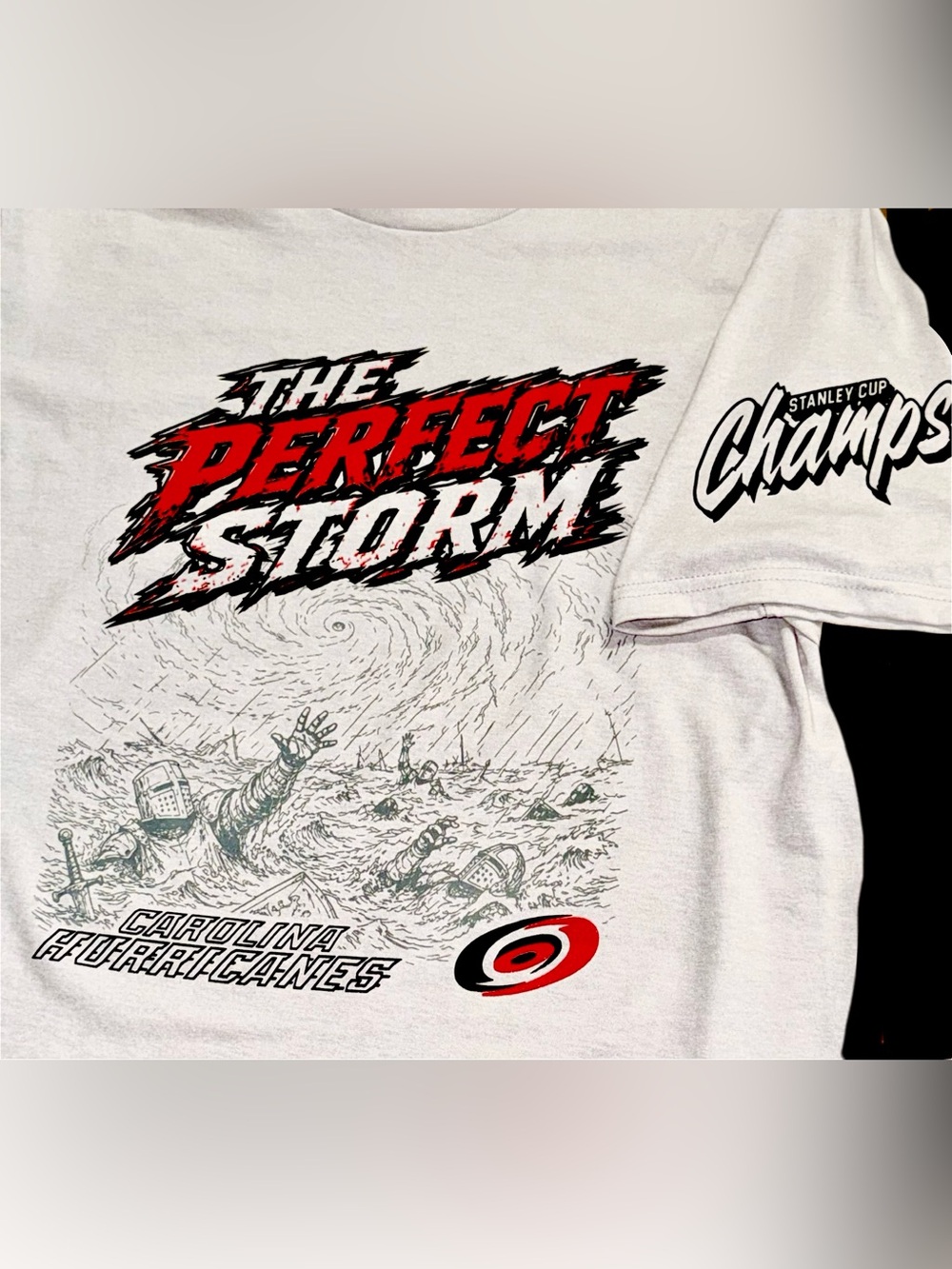 Champs White 'The Perfect Storm' Carolina Hurricanes Tee